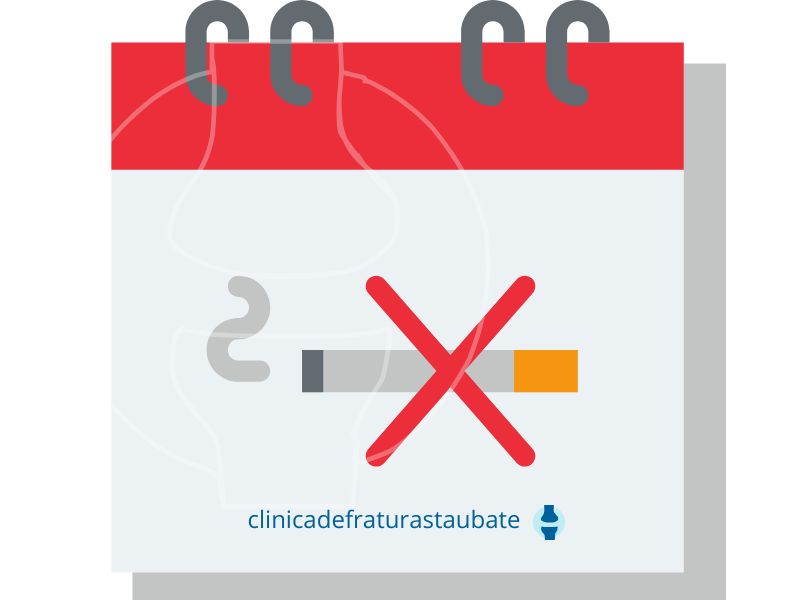 Calendário com a imagem de um cigarro e o xis no meio dele, simbolizando o anti-tabagismo.